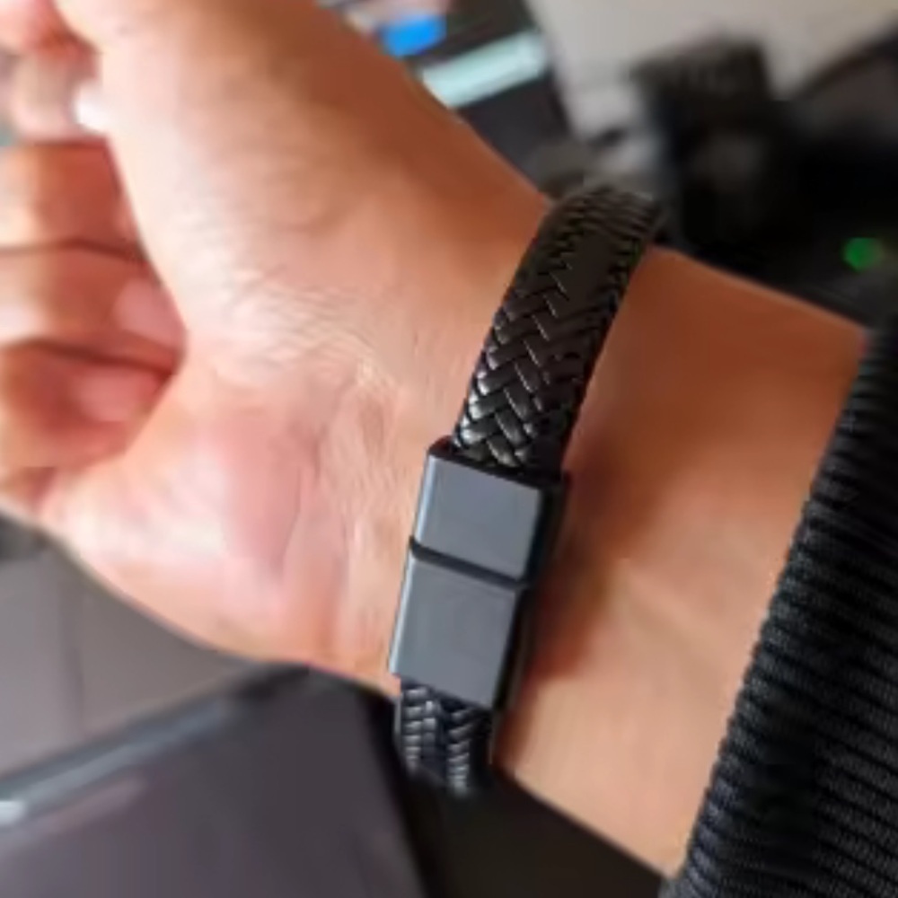 ZARA FOR MEN NEW Black Braided Leather Bracelet - Picture 4 of 7